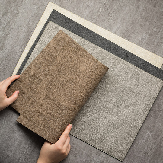 Qide daily waterproof and heat-resistant light luxury leather anti-oil ironing rectangular Western restaurant table mat Chinese style placemat