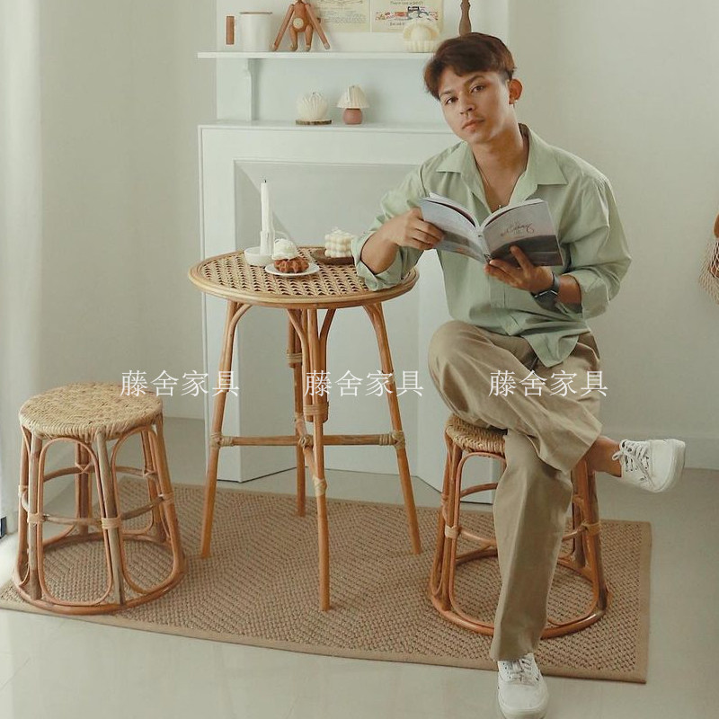 Indonesian Real Rattan Chair Table Medieval Vines Dining Chair Ton Chair Folk Hotel Table Balcony Small Table And Chairs