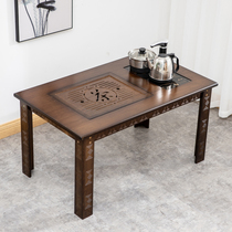 Nanzhu tea table and chair combination new Chinese small tea table kung fu tea tray solid wood living room coffee table balcony home tea table