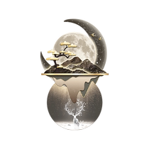 Elk Landscape landscape Xuanguan Decorative Painting Luminous Lamp Light Luxury Entrance corridor Aisle Aisle Painting Superior Atmospheric Living Room Fresco