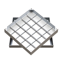 Pure 304 stainless steel invisible manhole cover square decorative sewer manhole cover tile paving 201 sunken manhole cover customization