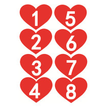 Customized heart-shaped 7x9cm digital sticker number sticker sticker number Digital PVC waterproof label