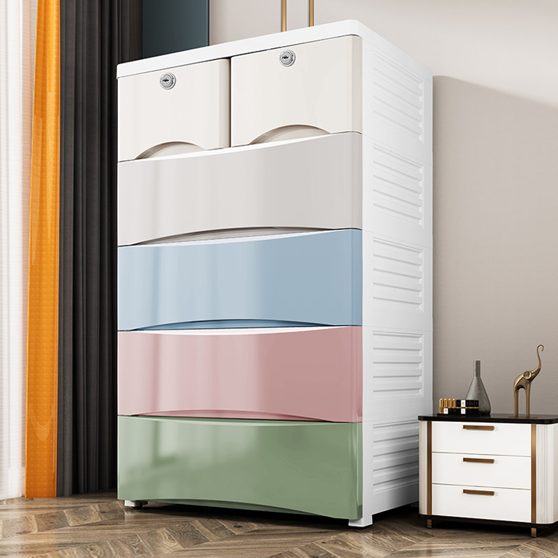 King size container drawer type plastic baby's wardrobe multi-layer locker home cabinet five-cupboard