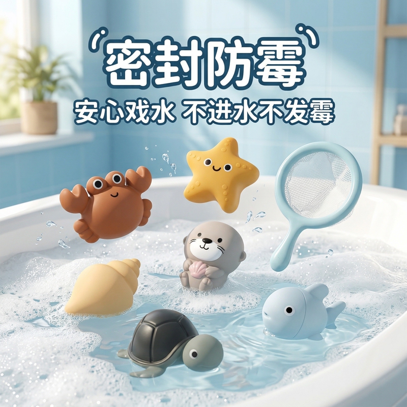 Children's Bath Toys Are Sealed and Do Not Let Water In, Are Mold-Proof and Float in the Bathroom. Ducks for 1-3 Year Old Babies to Play with Water, Suitable for Both Boys and Girls