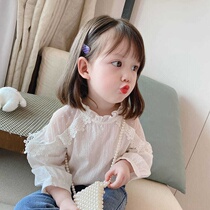 Childrens bubble sleeve top childrens clothing tide girls 2021 new spring foreign style shirt fashion baby shirt