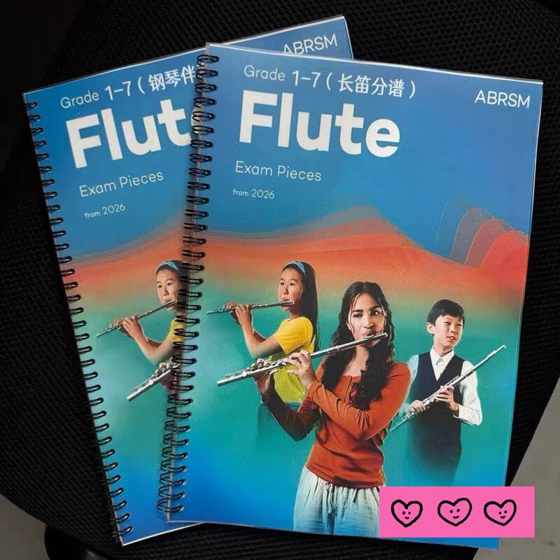 2026 Abrsm Flute Exam Pieces from 1-7 Grades Learning Collection Edition Solo Scores with Accompaniment Scores and Audio