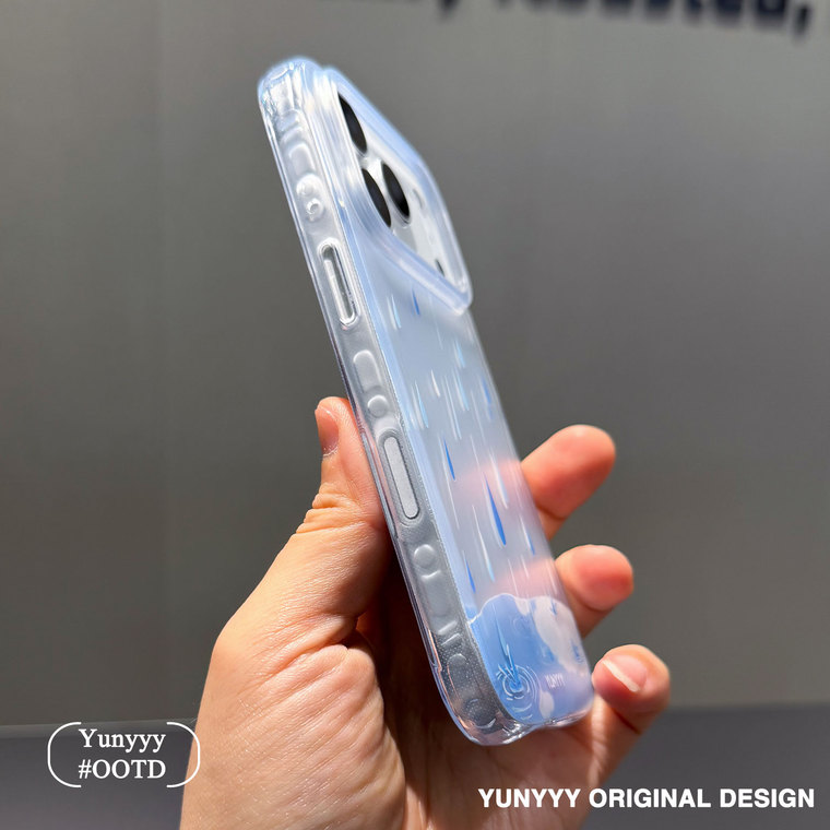 Rain Ripple Abstract Blue White iPhone Transparent IMD iPhone Case for iPhone 13 - 17 - view 5