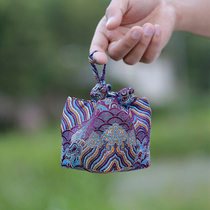 Also fun palace retro style tea cup storage bag collection bag thickened handmade Buddha bead bag jewelry bag sea water pattern