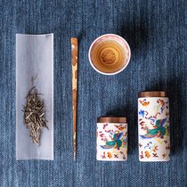 Also interesting court enamel tea jar Mini small tea warehouse portable sealed small jar tea tea packaging