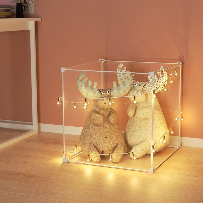 Doll containing barrel transparent stuffed plush doll containing drum large toy containing devinator placing cloth doll containing basket