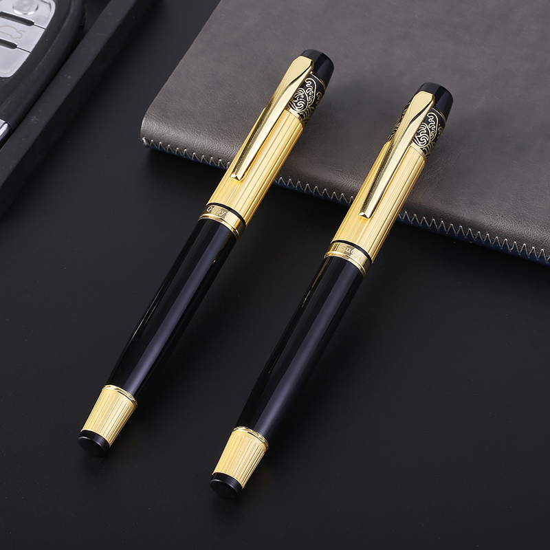 Fruit Also Metal Heavy Hand Sensation Precious Pearl Pen Black Water-based Pen Men Business Upscale Office Carbon Pen Ballpoint Pen pen signature sign Single gift Private custom logos lettering start