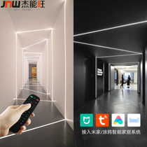 LED linear lamp Mie Home Intelligent voice aluminium groove No border embedded lamp with line atmosphere light Living room wall corner