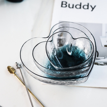 Left bank flower blossom creative love gold rim glass bowl heart Cup dessert bowl fruit salad bowl Net red breakfast bowl