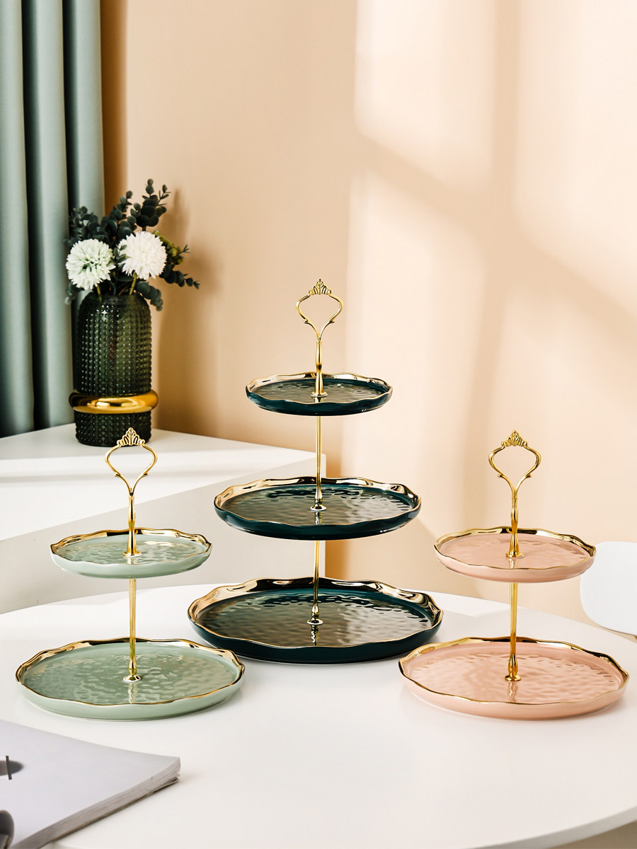 Fruit plate living room home coffee table multi-layer afternoon tea dessert cake plate dessert front display shelf light luxury