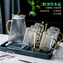 ins Wind cool kettle glass kettle heat-resistant household living room light luxury water cup set teapot cold kettle large capacity
