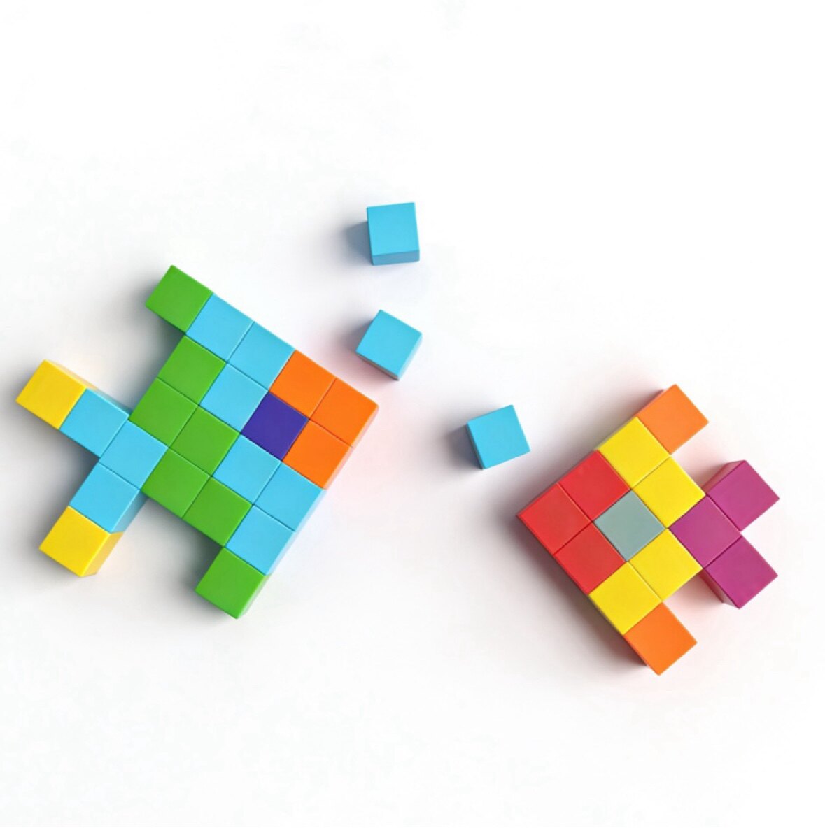 点点彩虹小方块教具玩具馆的LOGO