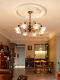 Flower Chandelier, French Mid-Century Style, Main Light for the Hall, New Walnut Color Petals, Creative Design, Eye-Protecting Living Room Lamp