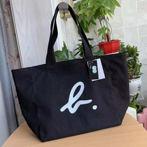 ab home foreign trade casual canvas bag womens spring and summer new large capacity portable shoulder bag solid color letter b shopping bag