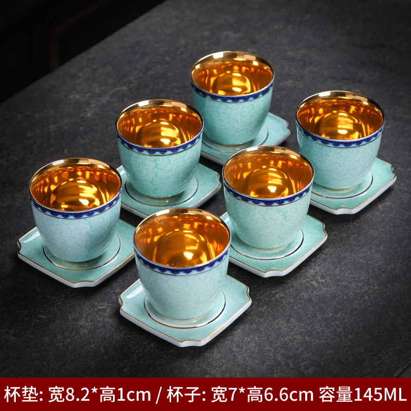 Jingdezhen ceramic colored enamel cup sample tea cup household pure manual variable kung fu master cup cup single cup size