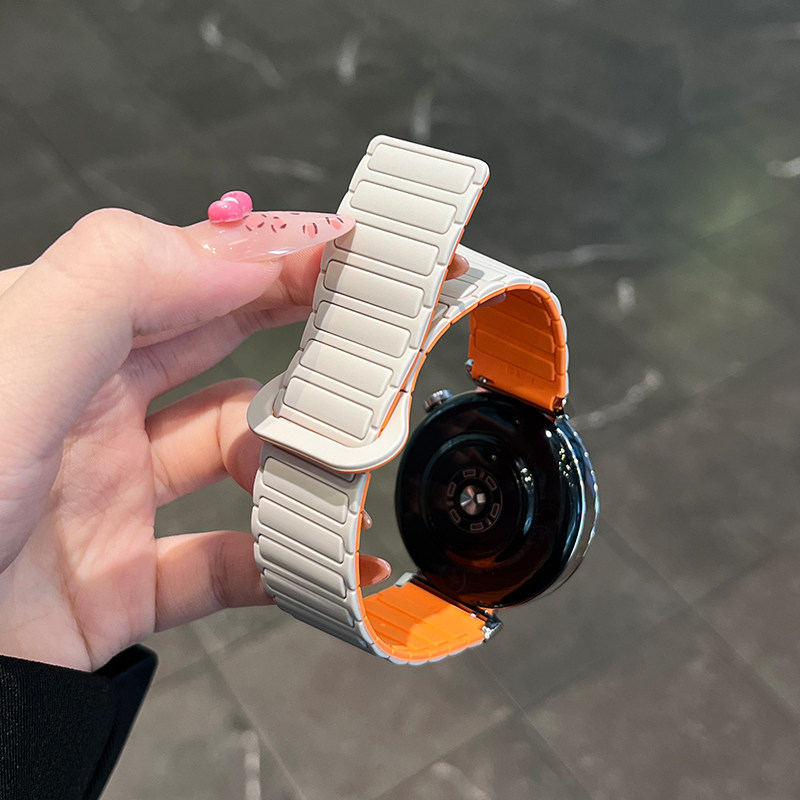 Zhang Jingyi's Same Style Compatible Huawei Gt6 Watch Strap Magnetic Silicone Gt5 Watch Strap Gt4 Watch Strap Watch3 New Model 4Pro Unisex Fit4 Wristband High-End Gt3 Autumn and Winter Honor Smart Sports