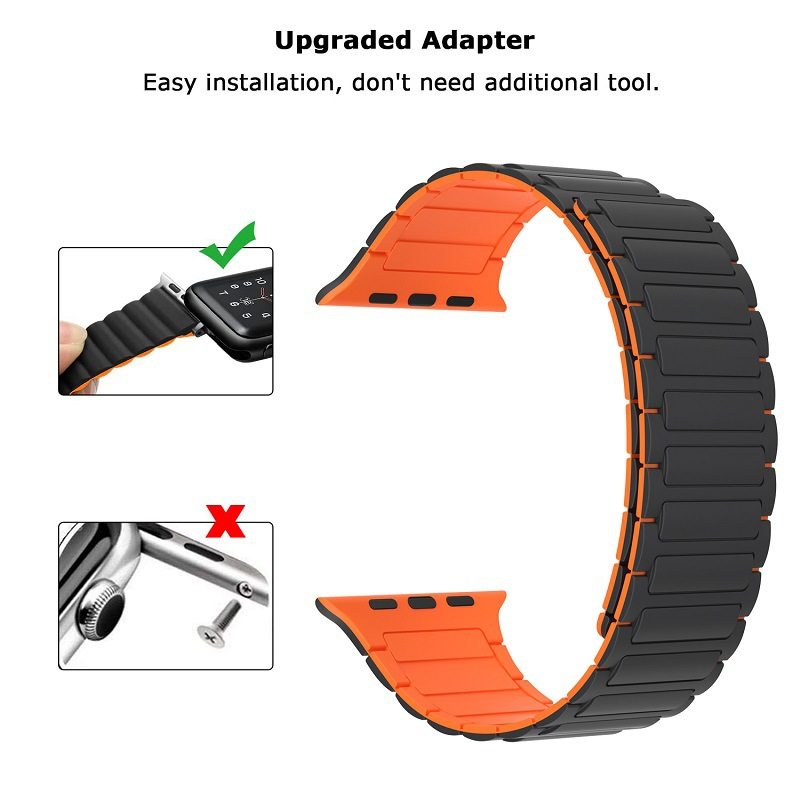 Suitable for Apple Watch S11/S9 Strap S10 New Metal Magnetic Loop Applewatch Silicone Se3 Men and Women High-End Smart Sports iWatch S8/7/6 Wristband Breathable Ultra