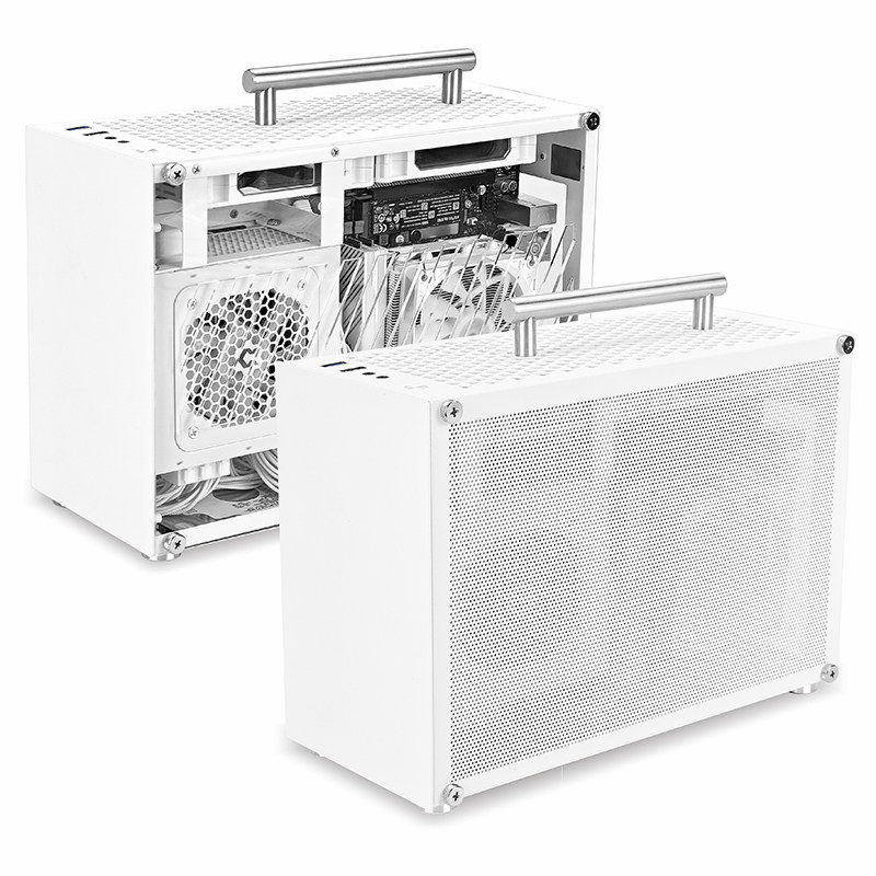 Fish Nest T60 Chassis Mini Itx Long Graphics Card Satchel Satchel Side Transparent Sfx Power Supply White Desktop Small Empty Chassis