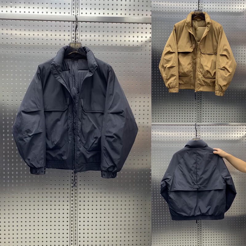 Winter New Style Workwear Stand-Collar down Jacket for Men, Trendy Brand, Solid Color, Retro, Warm, Loose-Fitting, American-Style White Duck down Coat