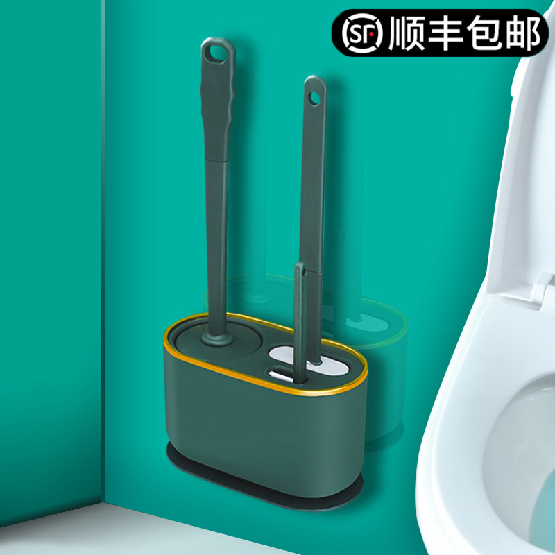 Toilet brush 2021 new net red silicone free punching rack wall hanging universal household advanced toilet brush set