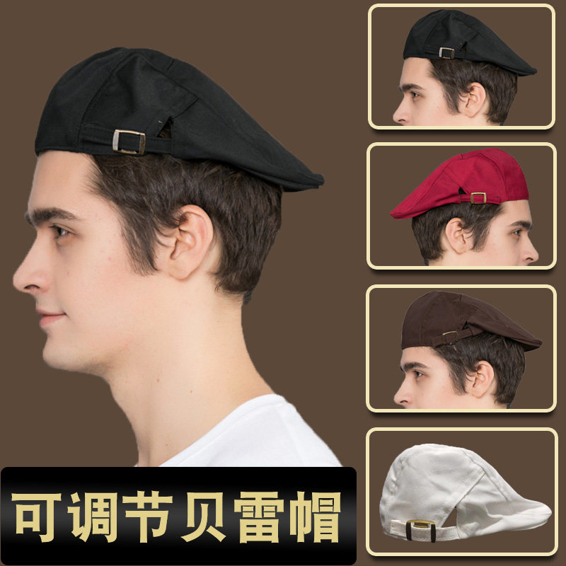Hotel dining room chef forward hat waiter beret cloth hat breathable mesh hat summer men's and women's work hat customization
