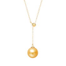 Idokawa 18k gold necklace womens South Sea gold bead pendant single light luxury niche seawater pearl