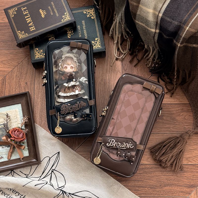 【Brownie】Yingshi Original Daily Crossbody Transparent 8-Inch Bjd Doll Bag for Girls, Mjd Outing Shoulder Bag, Azone