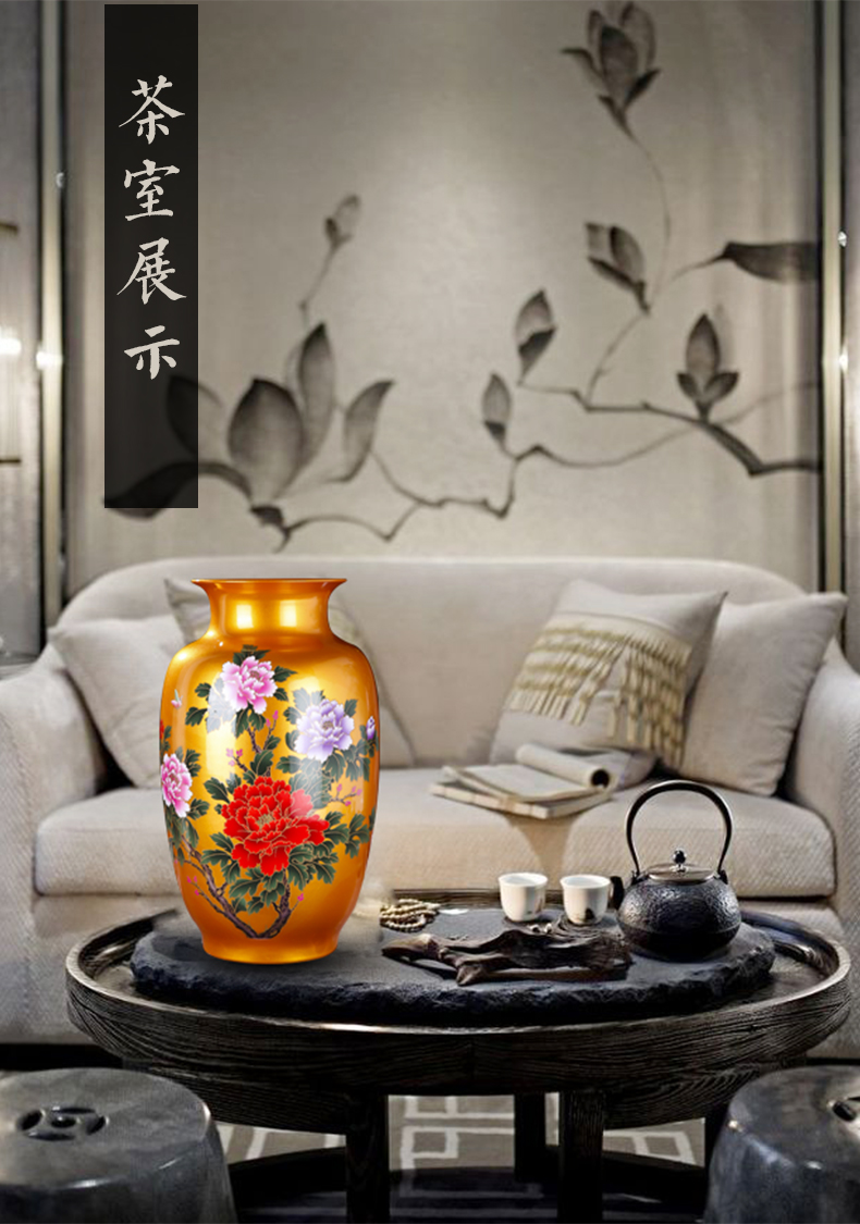 Leon porcelain jingdezhen ceramics, vases, flower arrangement of modern home living room TV cabinet decorative arts and crafts porcelain furnishing articles