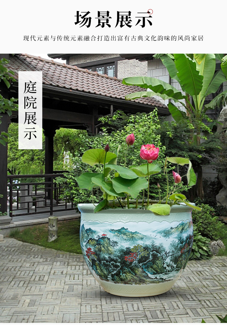 Jingdezhen ceramics has a long history in the hand - made landing fish tank sitting room garden furnishing articles study calligraphy and painting the receive a potted plant POTS