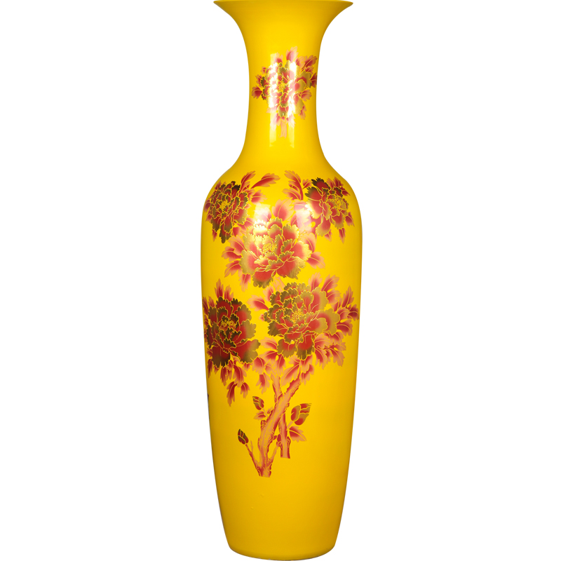 Jingdezhen ceramic sands peony landing big flower arrangement sitting room adornment porcelain vase I household furnishing articles