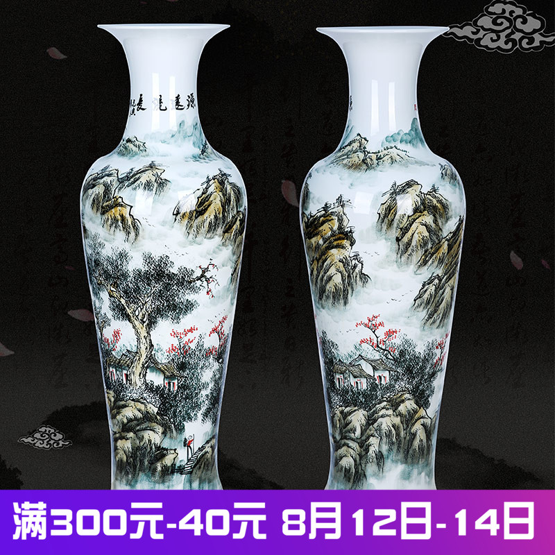 Has a long history in the jingdezhen ceramics landing large vases, hand - made landscape home sitting room place opening gifts