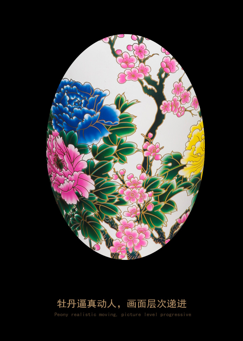 Jingdezhen ceramics high ground large vases, modern home furnishing articles sitting room white peony open living room decoration