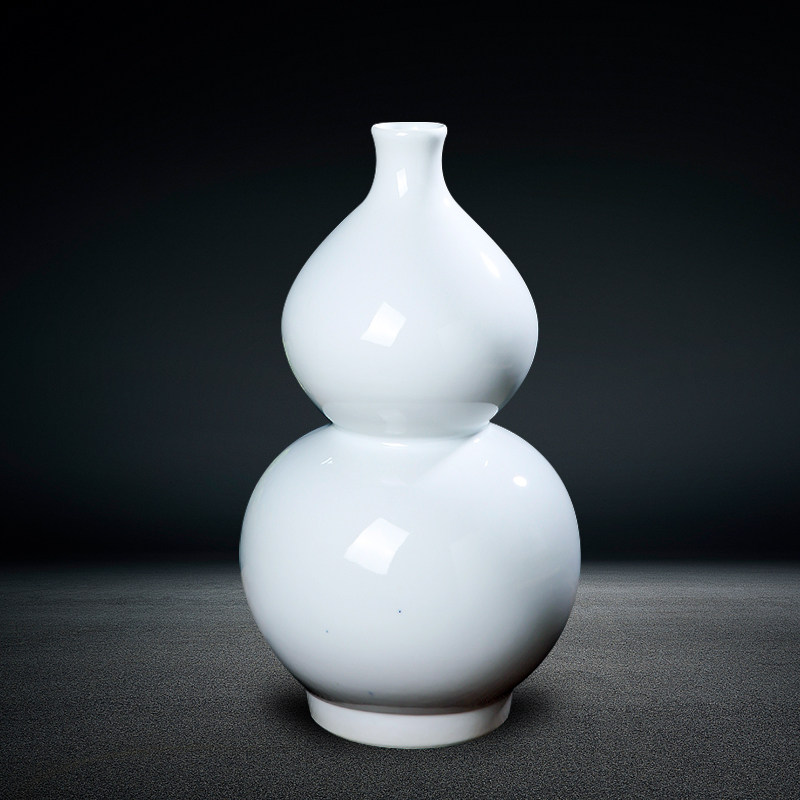 Jingdezhen ceramics Modern simple white vase Entrance living room wine cabinet ornaments decorative bottle flower arrangement gourd bottle