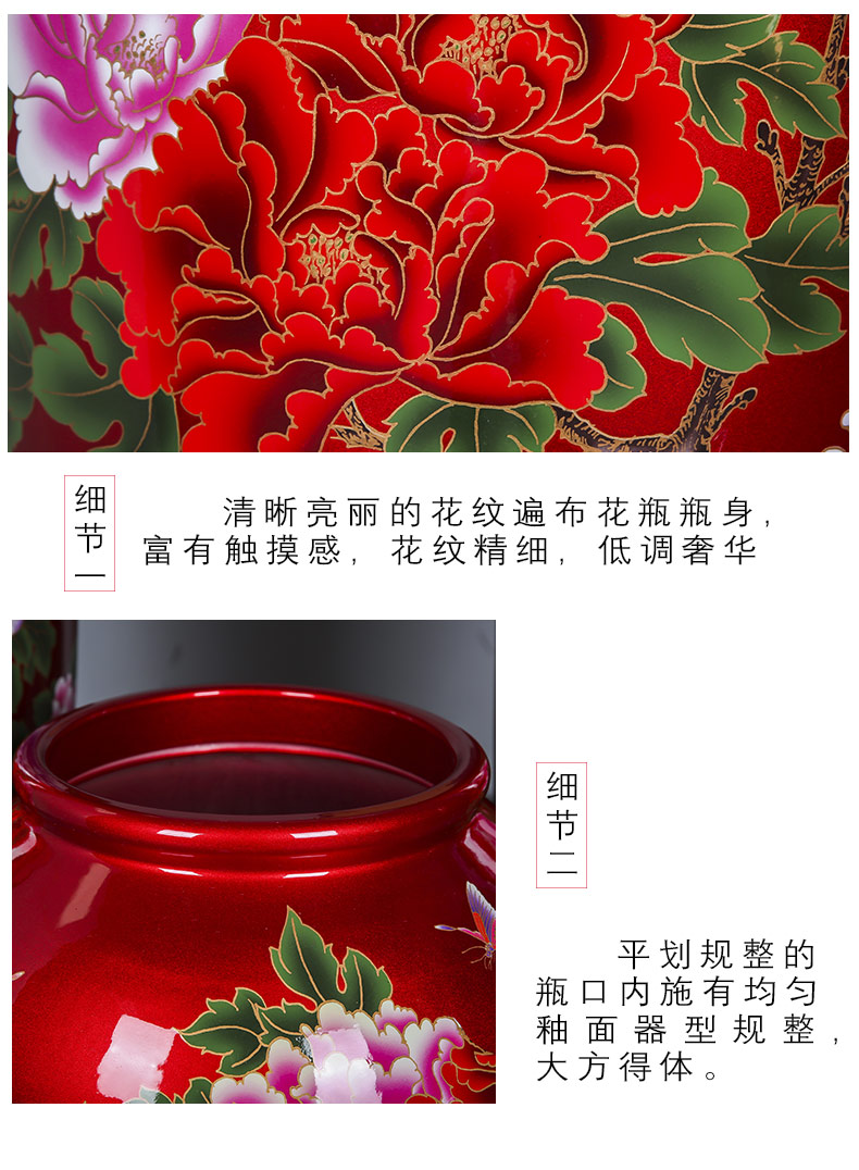 Jingdezhen ceramic glaze of large crystal vase home sitting room the opened flower arranging device decorative gift furnishing articles