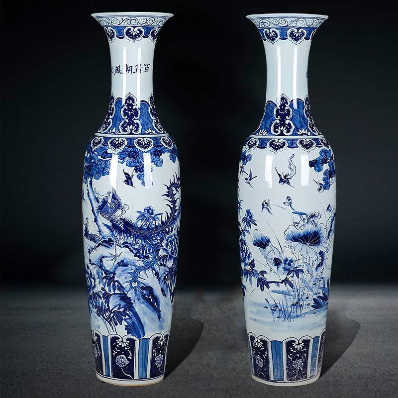 Jingdezhen Ceramic Ware Ground Large Vase Handpainted Peppers to the Phoenix Living Room Hotel Pendulum Lobby Company Jo Relocation