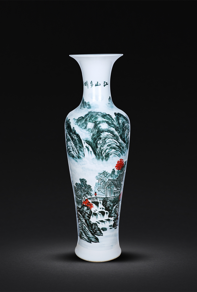 Jingdezhen ceramics landing large vases, hand - made landscape more than jiangshan jiao home sitting room place hotel opening