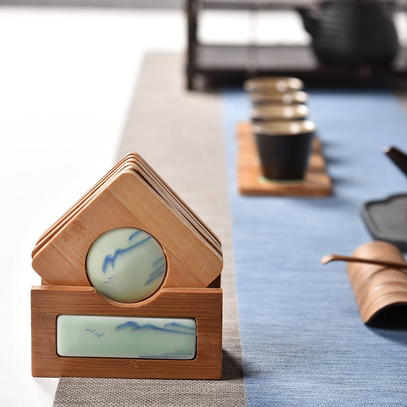 Cup mat kunfu tea Cup insulation pad saucer ebony wood household tea tea accessories of tea saucer