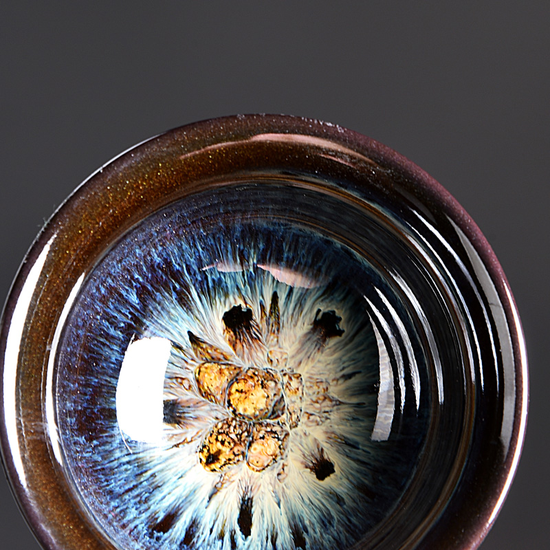 Up built light tea suit household temmoku glaze ceramic teapot millstones masterpieces kung fu tea cup of tea