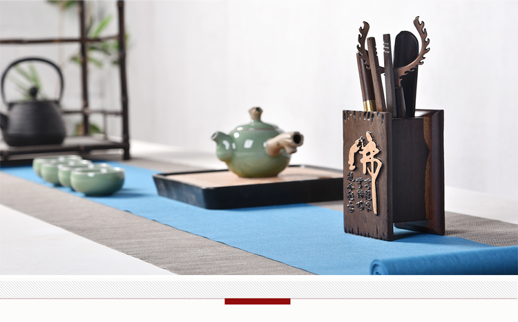 Ebony wood tea six gentleman 's suit kung fu tea accessories of brush ChaGa tea knife 6 gentleman furnishing articles