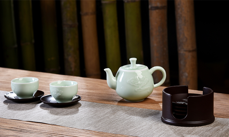 Cup mat kunfu tea Cup insulation pad saucer ebony wood household tea tea accessories of tea saucer