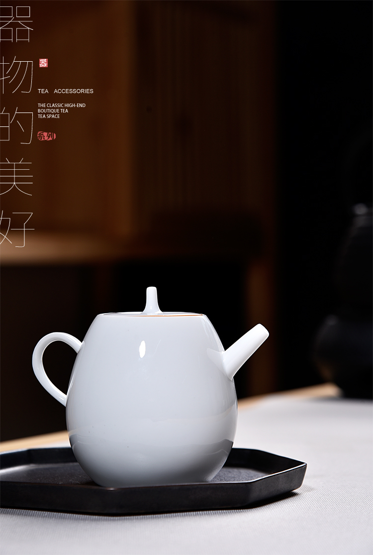 Into this monkey ceramic kung fu tea kettle household manual suet jade teapot dehua white porcelain ceramic teapot single pot