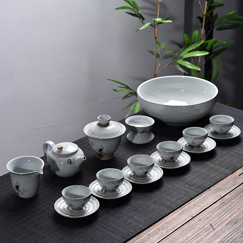 Into this monkey contracted office creative household ceramics kung fu tea tea sets tea tea officer ceramic cups