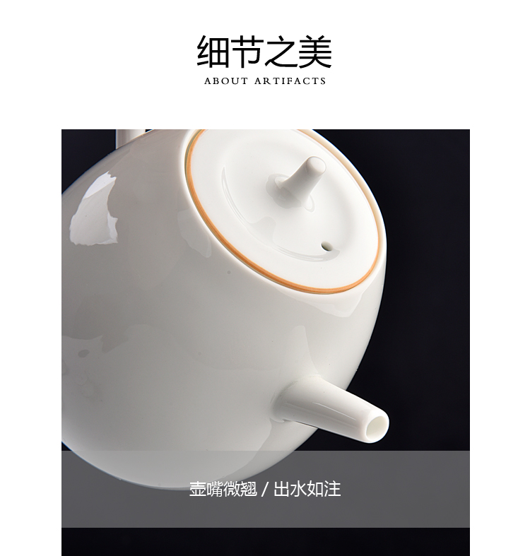 Into this monkey ceramic kung fu tea kettle household manual suet jade teapot dehua white porcelain ceramic teapot single pot