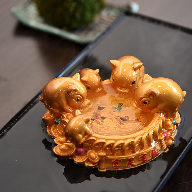 Discoloration creative pig tea pet play furnishing articles tea to keep play accessories boutique creative the mythical wild animal kung fu tea tea taking