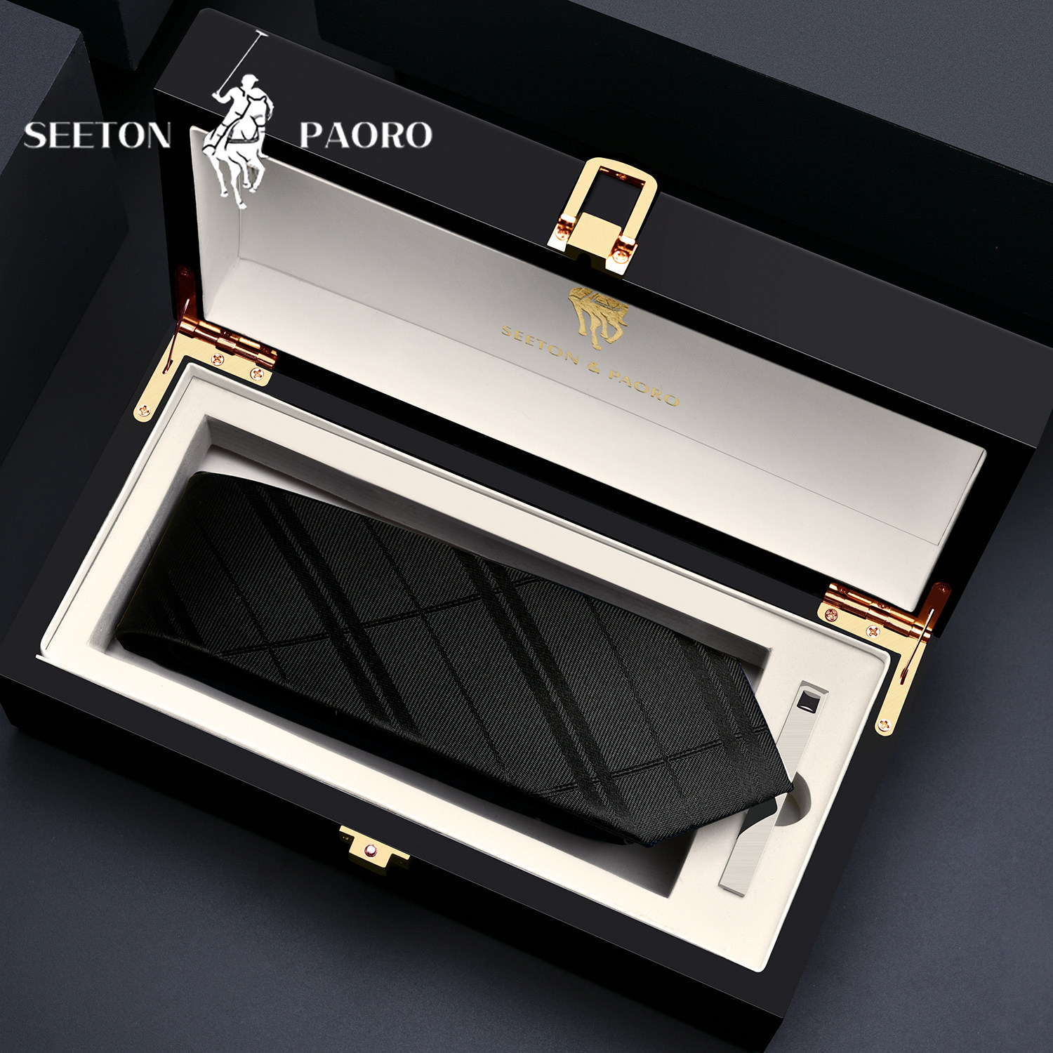 Мужской официальный деловой костюм Seton Paul tie ручной работы без застежки для жениха на свадьбу, черная подарочная коробка высокого класса