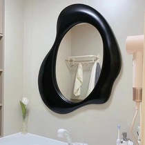 Modern minimalist anti-fog bathroom vanity mirror art irregular vanity mirror wall hanging mirror European style entrance mirror decorative mirror